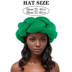 African solid color decoration sponge big Fried Dough Twists braid headband