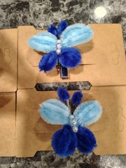 Handmade Beaded Butterfly Alligator Hair Clips-set Of 4