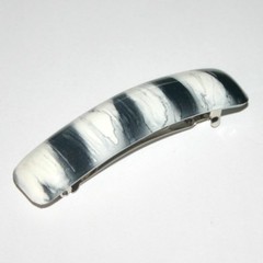 Barrette Metal Hair Clip French Vintage Long Slim Round Rectangle Made in France