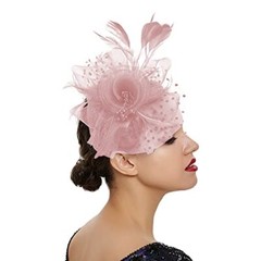 Fascinators for Women Tea Party Headband 1 Count (Pack of 1) Blush Pink