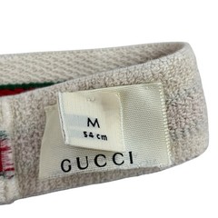GUCCI Headband Hairband Web Stripe Logo Ivory White Size M 54cm Elastic Italy