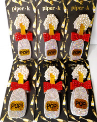 piper * k POP CHAMPAGNE BOTTLE HAIR CLIP rhinestone bridal party gift wrap