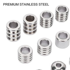 Estink Viking Beard Beads, Pack of 18 Stainless Steel Hair Tube Beads Norse Viki