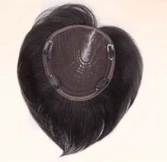 6.3″x7″Cap Fashion Pixie Cut 100% Human Hair Topper,Realistic Side Parting