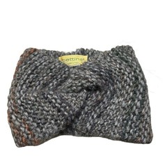 Bettina Knit Headband Womens OS Grey Twist Front Ear Warmer Made in Italy
