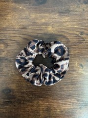 Leopard Print Scrunchie Hair Tie Brown Black Animal Print Accessory