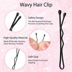 GEEHUA Mini Bobby Pins, 150 Count 1.38 Inch Curved Small Hair Pins Kit, Waved…