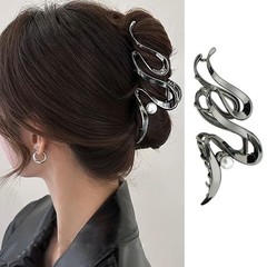 Black Wave Hair Clips Wave Pearl Hair Claw Clips for Thick/Thin Hair Metal Ha…