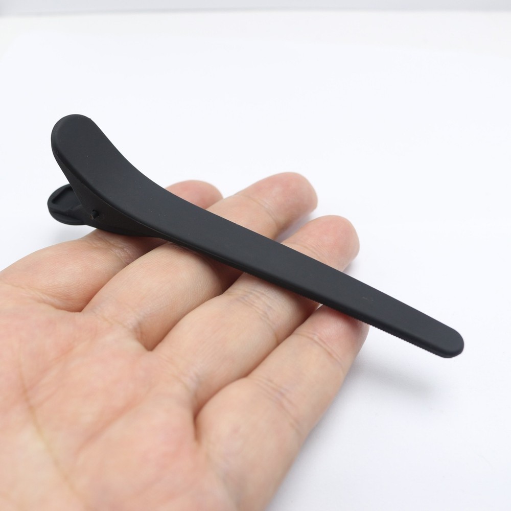 6 pcs Matte Black Pro Salon Hair Clips – 110mm Duckbill Clips Clamps Hairdress