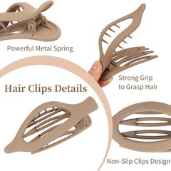 10 PCS Flat Hair Clips Women 5 Styles Non Slip Claw Matte Thin Thick Hair