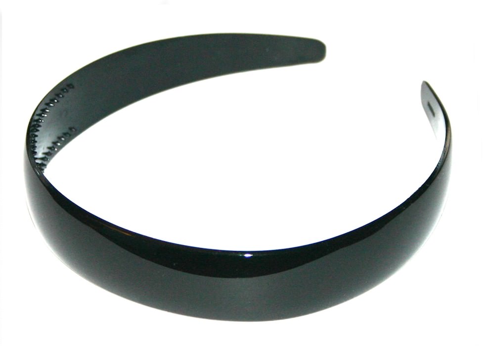 Women Girls Hair Headband Glossy Black Brown Leather Print Wahba Made in France