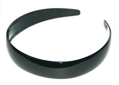 Women Girls Hair Headband Glossy Black Brown Leather Print Wahba Made in France