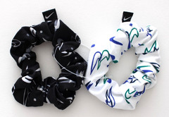 Nike Gathered Ponytail Hair Ties 2 Pack White/Black/Lapis