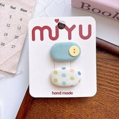 Korean Style Sweet Fabric Teardrop Baby Hair Clips for Girls Anti-Slip Bangs Bar