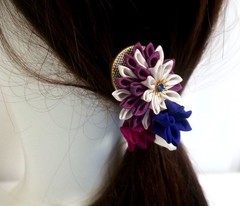Japanese kimono,KANZASHI hair ornament,Tumami-Zaiku,Three pcs,Handmade,SILK,k-05