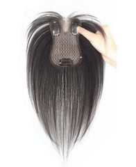 2.75″x4.3″Seamless edge 100% Human Hair Hairline Head Top Topper Clip in 10″