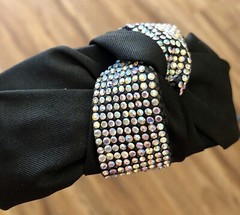 Noir Knotted/ Crystals Embellished Headband