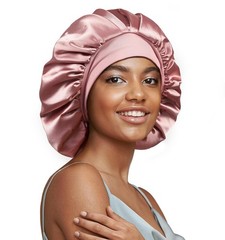 22 Momme 100% Mulberry Silk Lined Bonnet for Sleeping Women, Large Hair Bonnet f