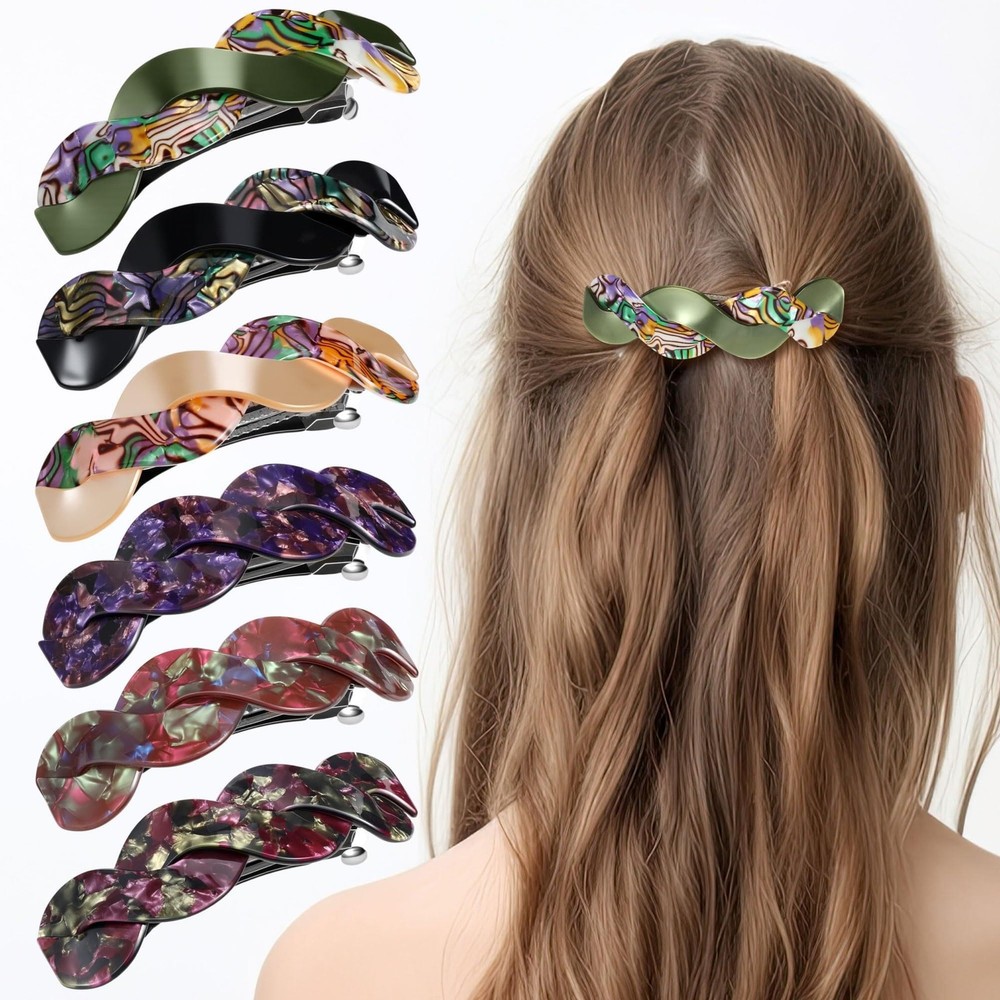 6 Pcs Hair Barrettes for Women Large Barrettes Hair French Clips Pin Retro Cl…
