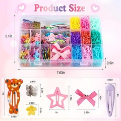 115 Pcs Hair Clips for Girls,900 Pcs Colorful Hair Bands,No-Slip Hair Kit wit…