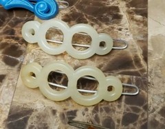 Vintage 1950’s Hair Clip Barrette Lot Of 5 Blue Cream Brown