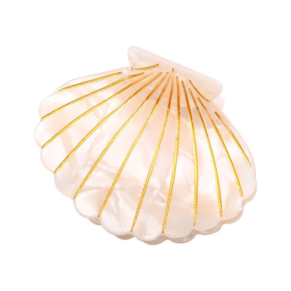 Shell Claw Clip,Acetate Hair Clips,Small 1 Count (Pack of 1), White