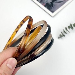 6-pack Multi-color Plastic Skinny Headbands with Teeth Comb for Women and Girls