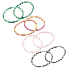 Parcelona Thin Stripes Ponytail Holder Stretchy Elastic Hair Ties for Women