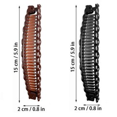 Calsgkspray 4Pcs Black and Brown Tort Banana Clips, Vintage Fish black