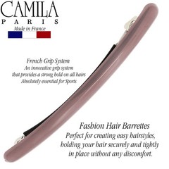 Camila Paris CP3251 French Hair Barrette Large Brown, Long Skinny Strong Grip