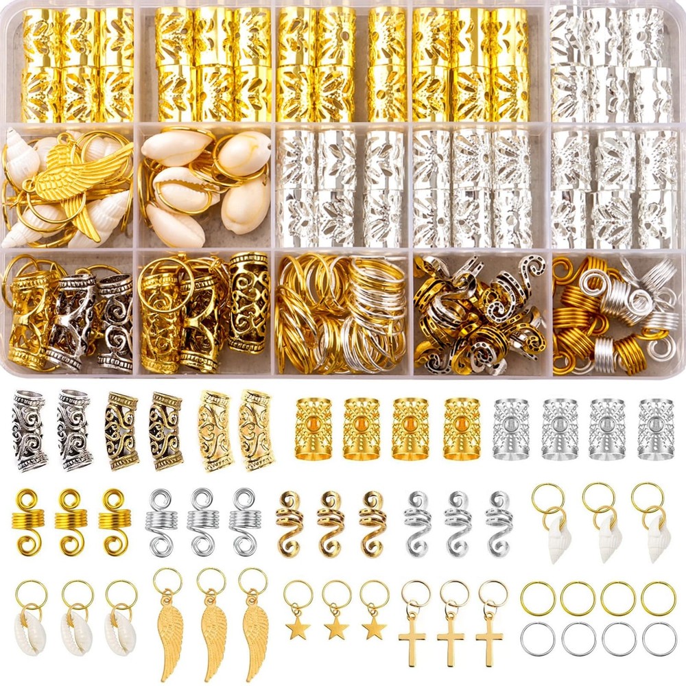 159 Pcs Hair Jewelry for Braids,16 Styles Dreadlock Accessories, Adjustable M…