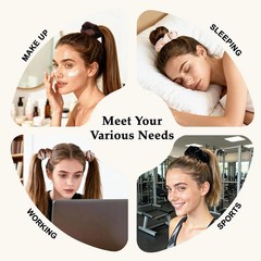 Velvet Scrunchies for Women – 8PCS Neutral Large Hair Ties – Black, Blonde, Dark