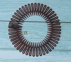 Sowaka 4 Pcs Circular Stretch Comb Plastic Black Brown Circle Spring Headband