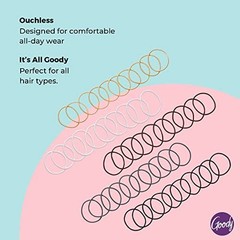 Ouchless Hair Ties 50 Count 2mm Assorted Neutrals Rubber Bands Fine to Medium