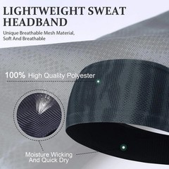 Sweat Absorbing Headband Moisture Wicking Sweatband Sport Headband for Men Women