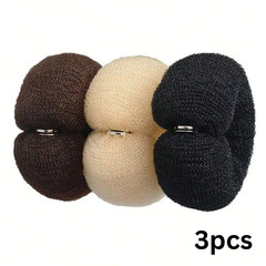 Hair Donut Bun Maker Ring Hairstyle Tool Snap Closure French Style Mesh Chignon