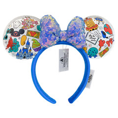 Disney’s Mickey Mouse Ears Headband with Colorful Patterns and Sequins Bow
