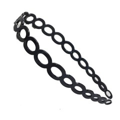 8 Black Plastic Small Hollow Circle Hoop Alice Headband Hair band 15mm Free Ship