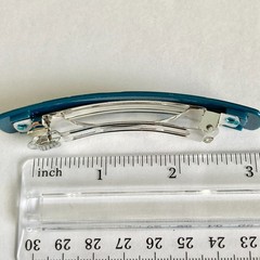 Stay Tight French Barrette Set of 2 Blue Beige Acrylic 3.5″ Long Hair Pop Art