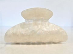Shimmering marbled vanilla blonde creme white hair claw clip