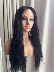 6.3″x6.3″Lace Frontal Water Wave Synthetic Hair Topper for Women Clip in 22″