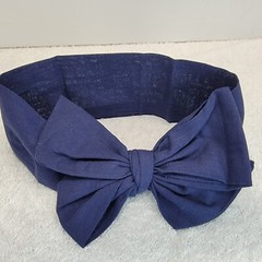 Blue Headband Hairband Bow Head Wrap Hair Wrap Hair Covering NO STRETCH 17″