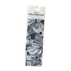 Midwest Gift Black White Leaf Cloth Infinity Loop Headband Hair Accessory (NWT)