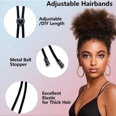 Braid Hair Ties Adjustable Ouchless Puff Cuff Afro Ponytail Holders Curly