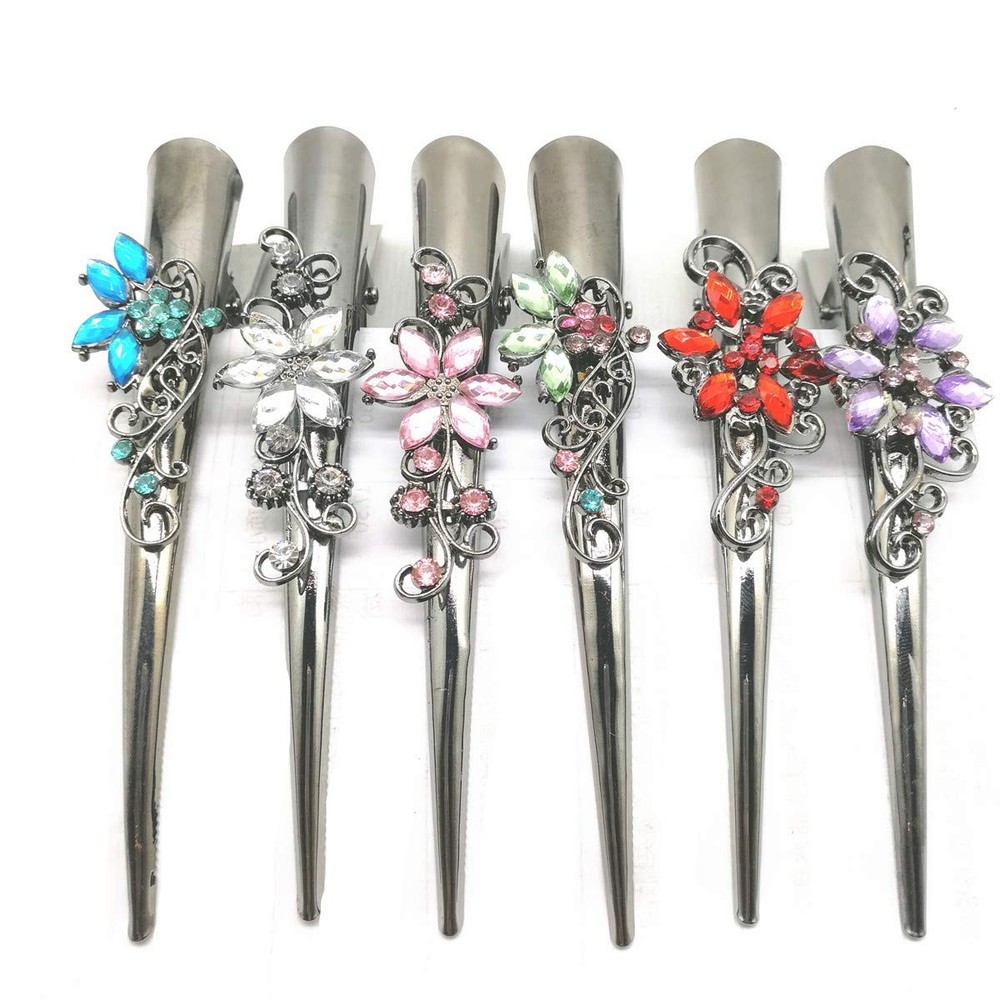 Set of 6 Metal Alligator Sectioning Clips for Women and girl- Pretty Strong C