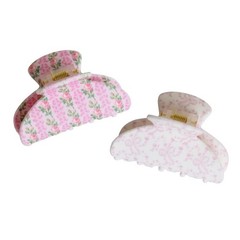 NWT Love Shack Fancy x Target Goody Small Pink Floral Claw Clips 2 Count.