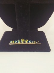 Handmade Beaded Hairpin – Glass Aurora Borealis Beads –