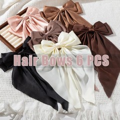 6 PCS Oversized Hair Bows, Big Bows for Girls and Women, Hair Ribbons
