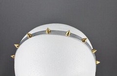 Silver Gold faux leather spike stud headband stretch elastic spiked studded