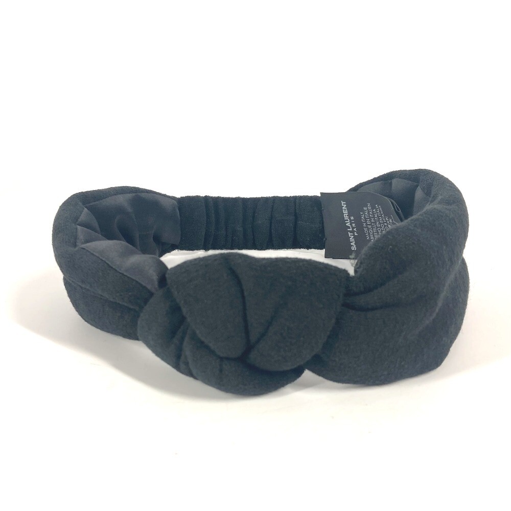 SAINT LAURENT PARIS 682968 headband hair accessories pile hair band cotton Black